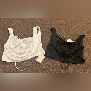 NWT! Get 2! Musera 🔥L Women's Black and White Lace Bralette Set